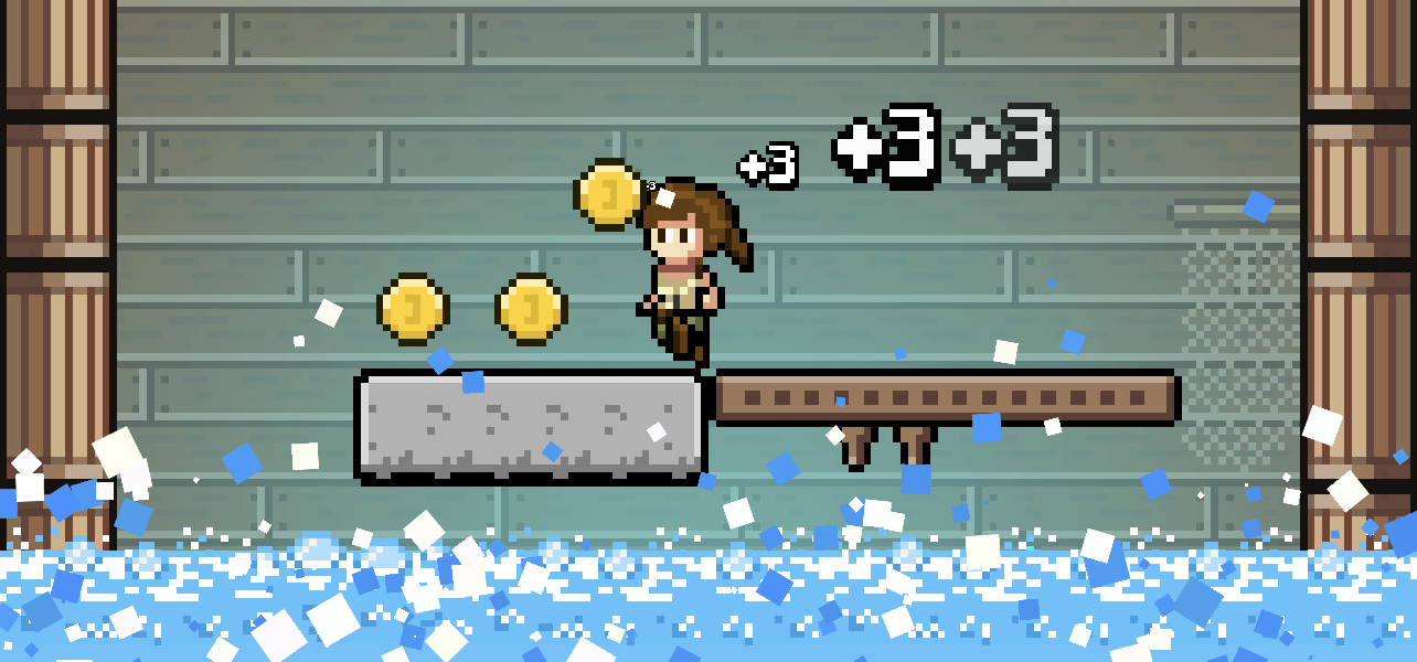 Hard mode gameplay showing additional rock platforms blocking paths