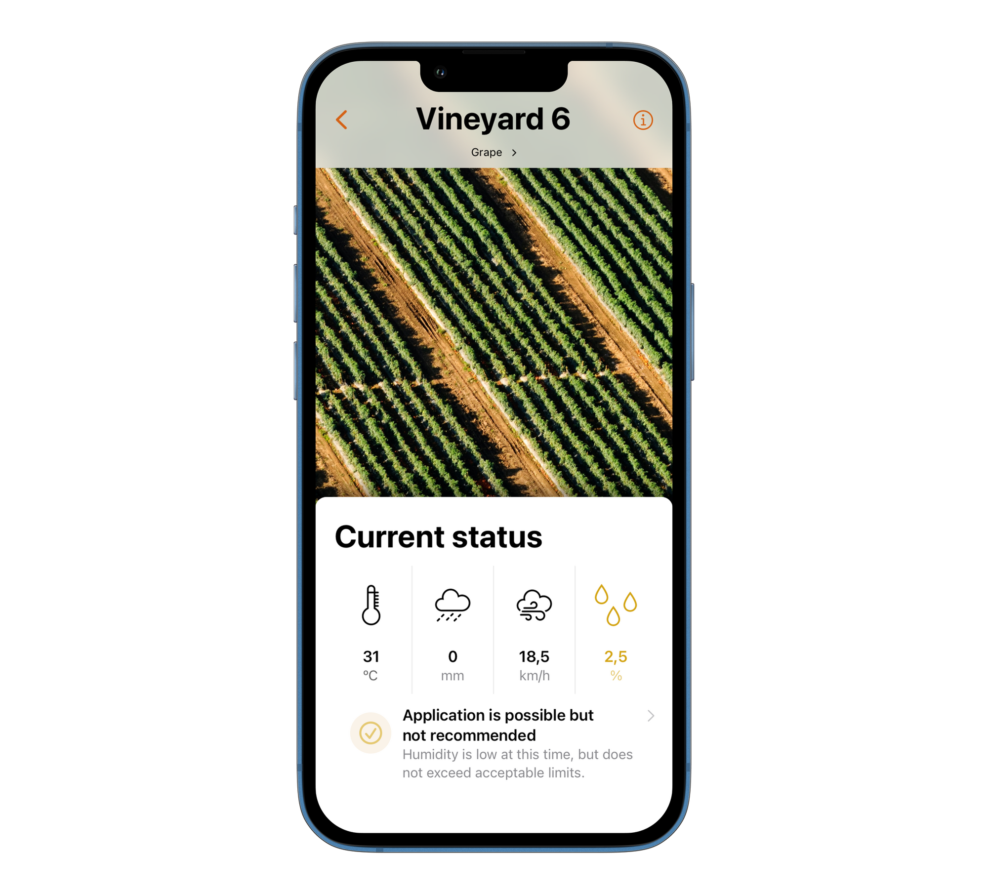 Screenshot showing borderline conditions with parameters in yellow, indicating the user should decide